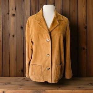 GOLDEN BEAR SPORTSWEAR CAMEL SUEDE JACKET SIZE MEDIUM